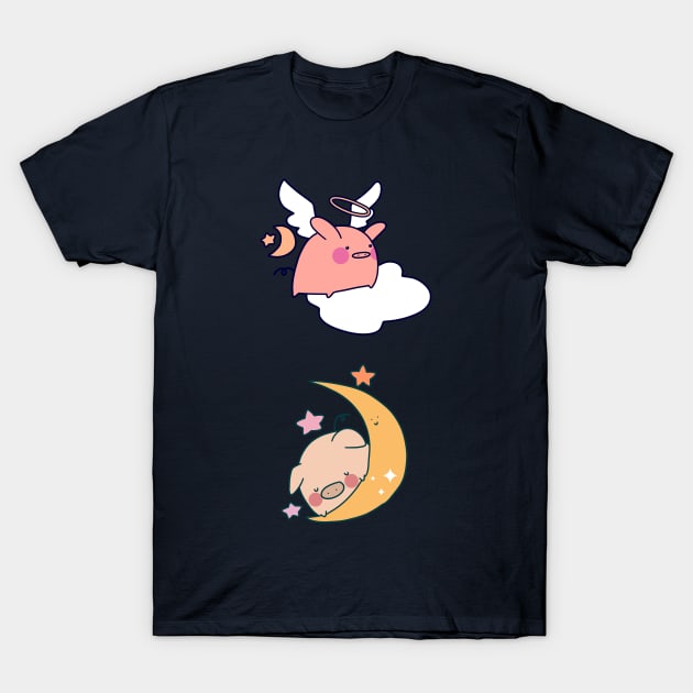 Moon Pigs T-Shirt by saradaboru